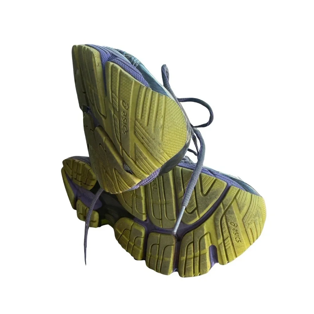 ASICS Gel Kayano Women's 9  Running Shoes Gray‎ Purple Yellow Stability Trainer